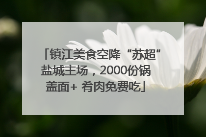镇江美食空降“苏超”盐城主场，2000份锅盖面+ 肴肉免费吃